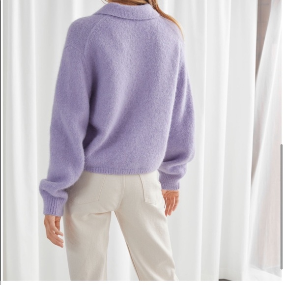 & other stories Wool blend tortoise button cardigan small - Picture 4 of 7